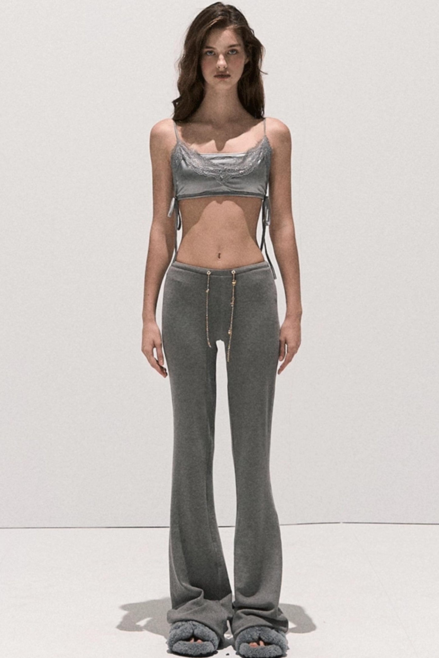 Soft Crew Neck Knitwear Bootcut Trouser Set-Up