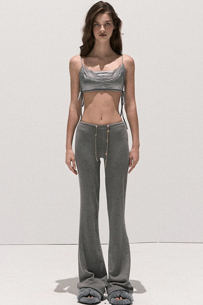 Soft Crew Neck Knitwear Bootcut Trouser Set-Up