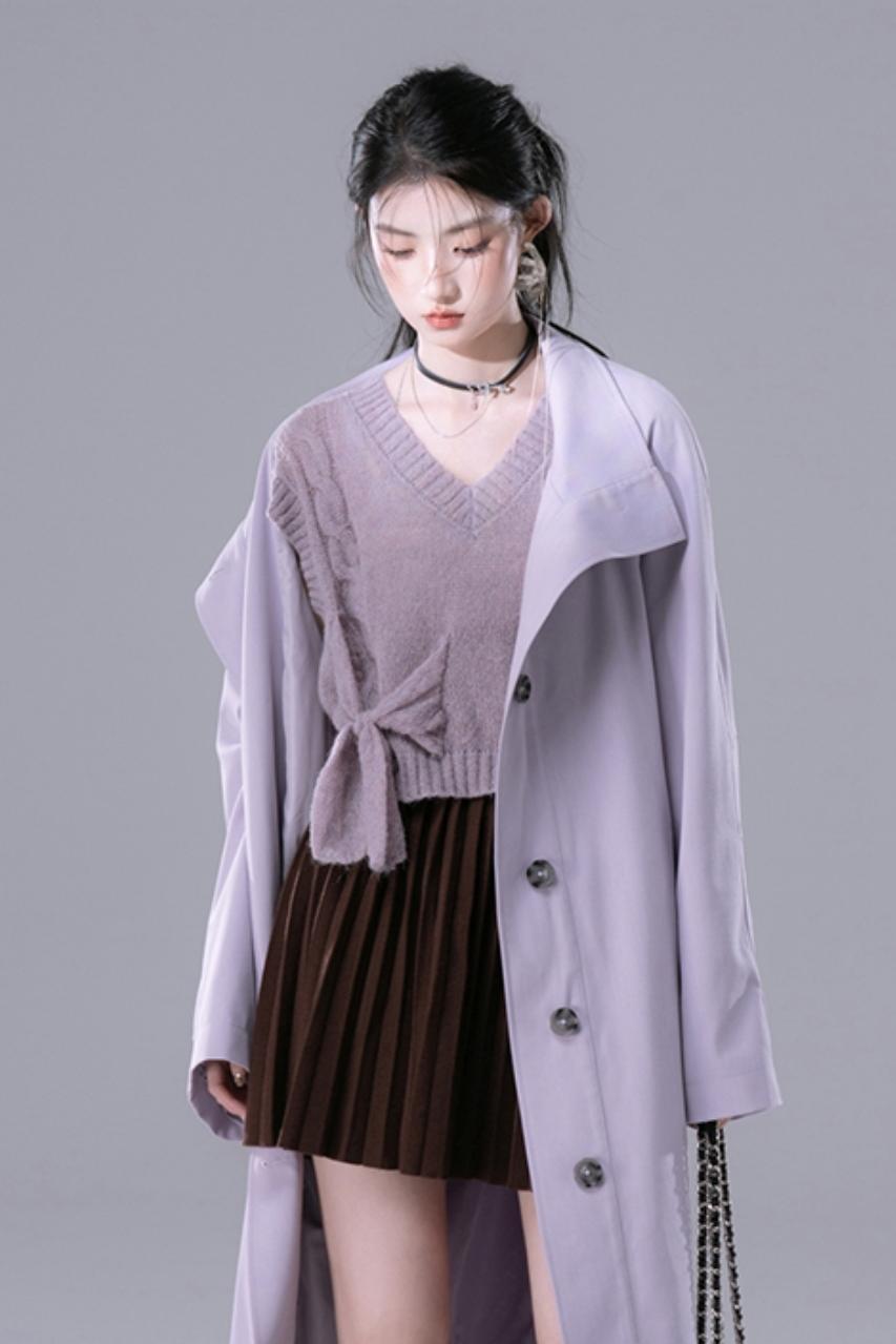 Haze Purple Layered Woollen Top