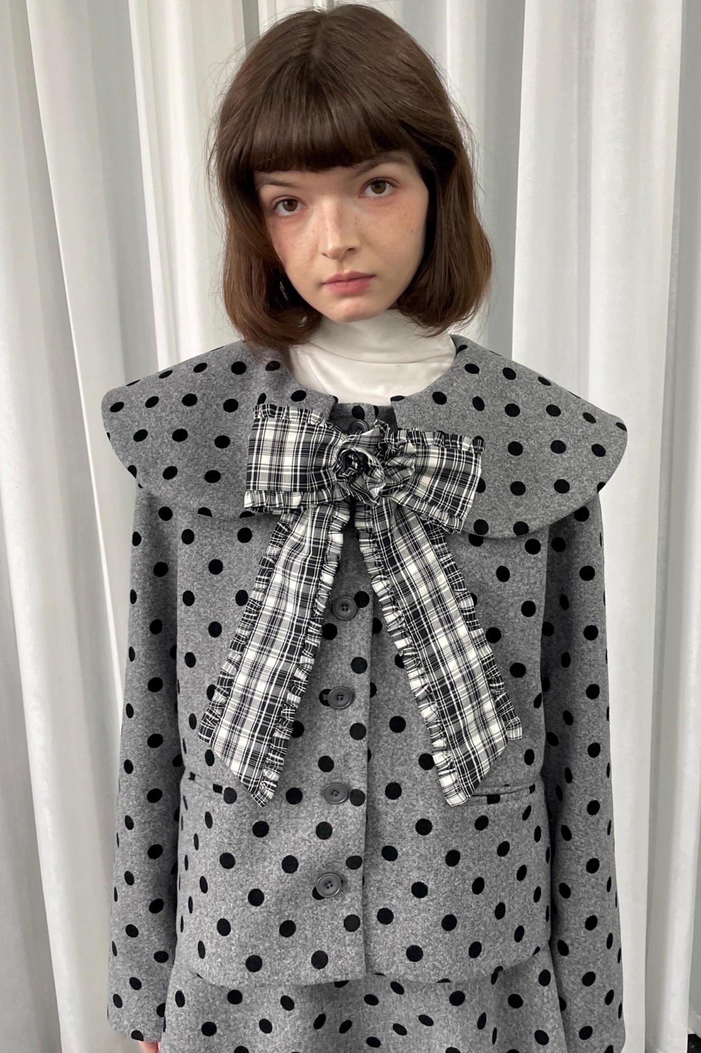 Vintage Plaid Bow Brooch