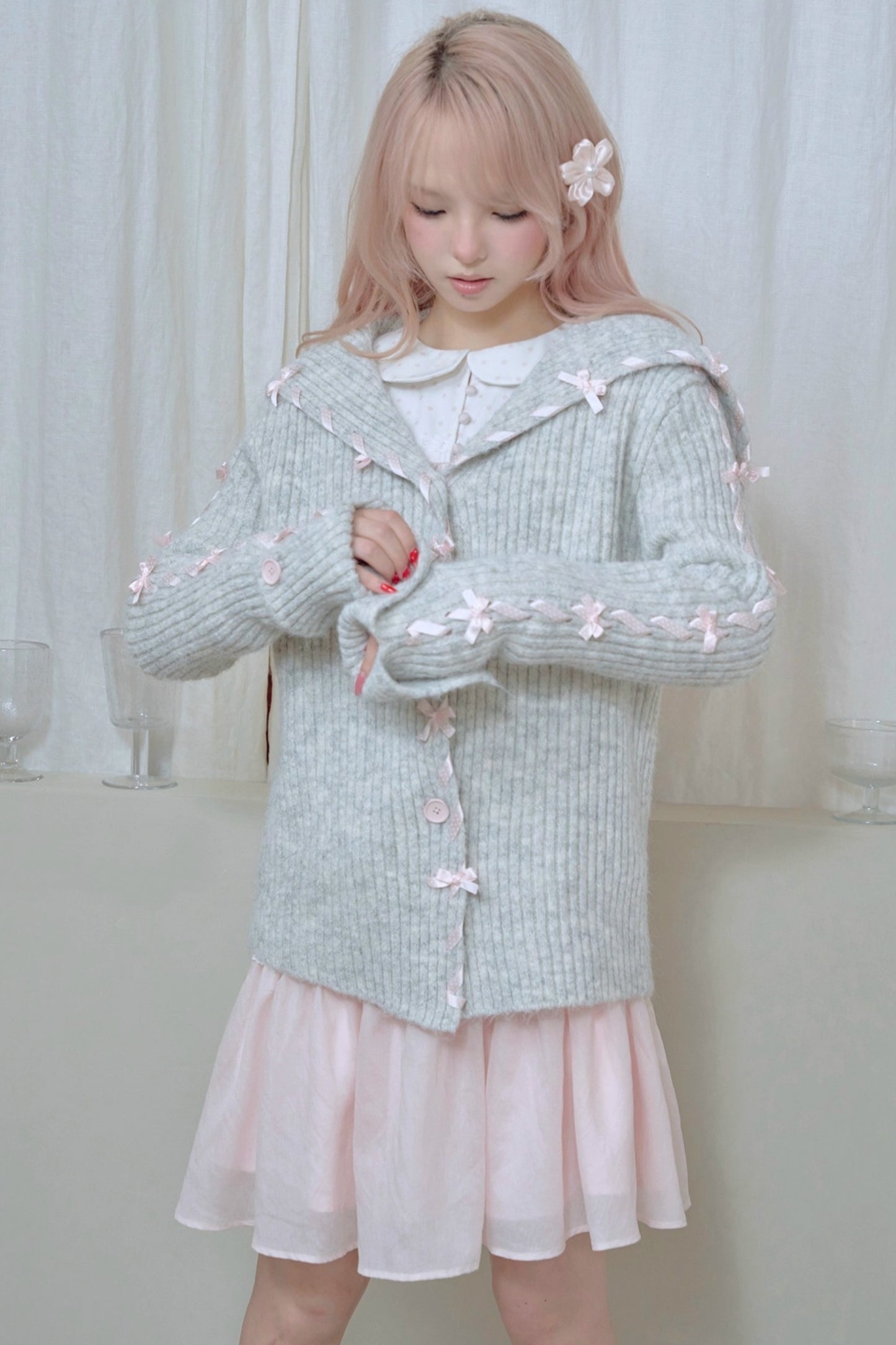 Light Gray Knit Cardigan