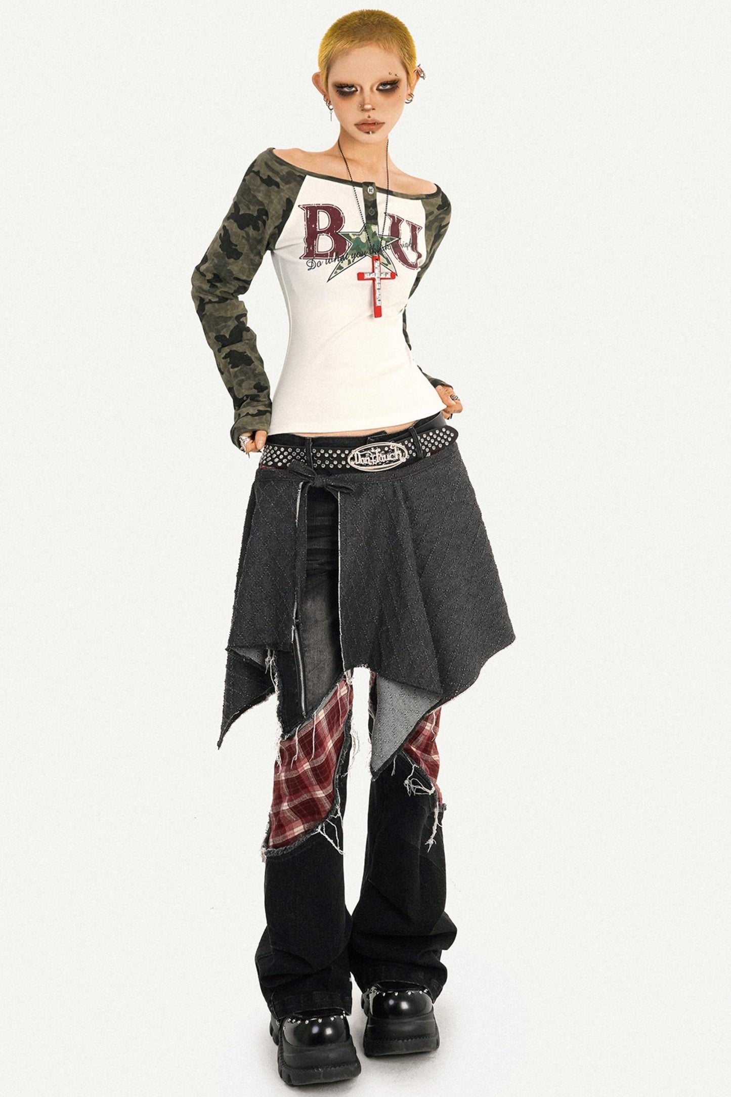 Hot Girl Denim Butt Curtain Skirt