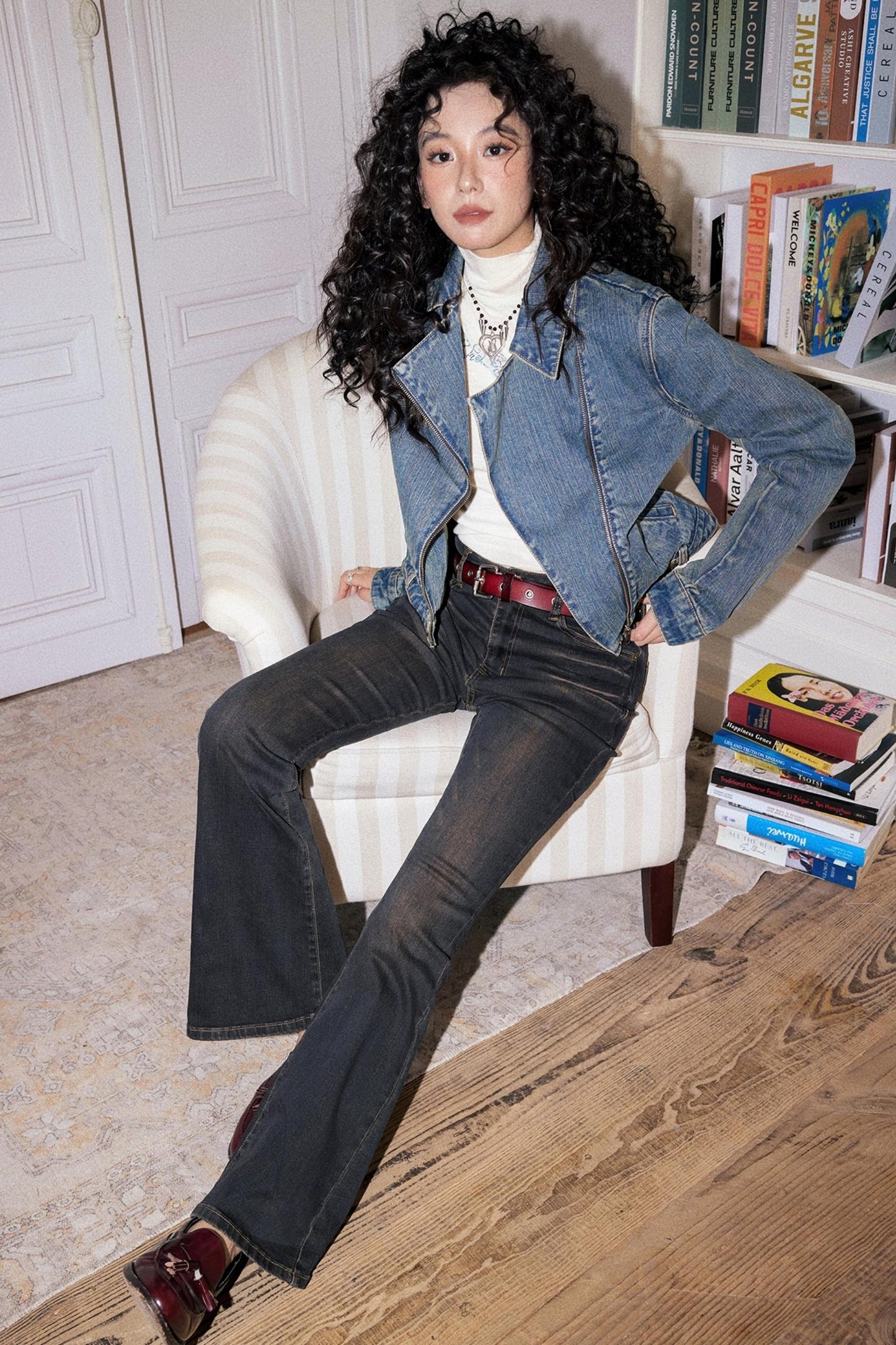 Autumn Retro Slim Denim Trousers