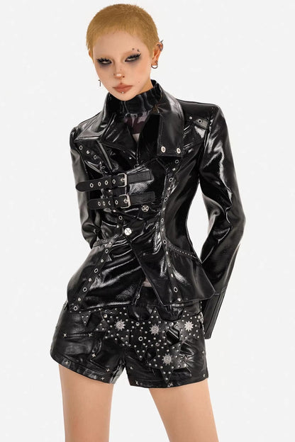 Black Studded Leather Jacket