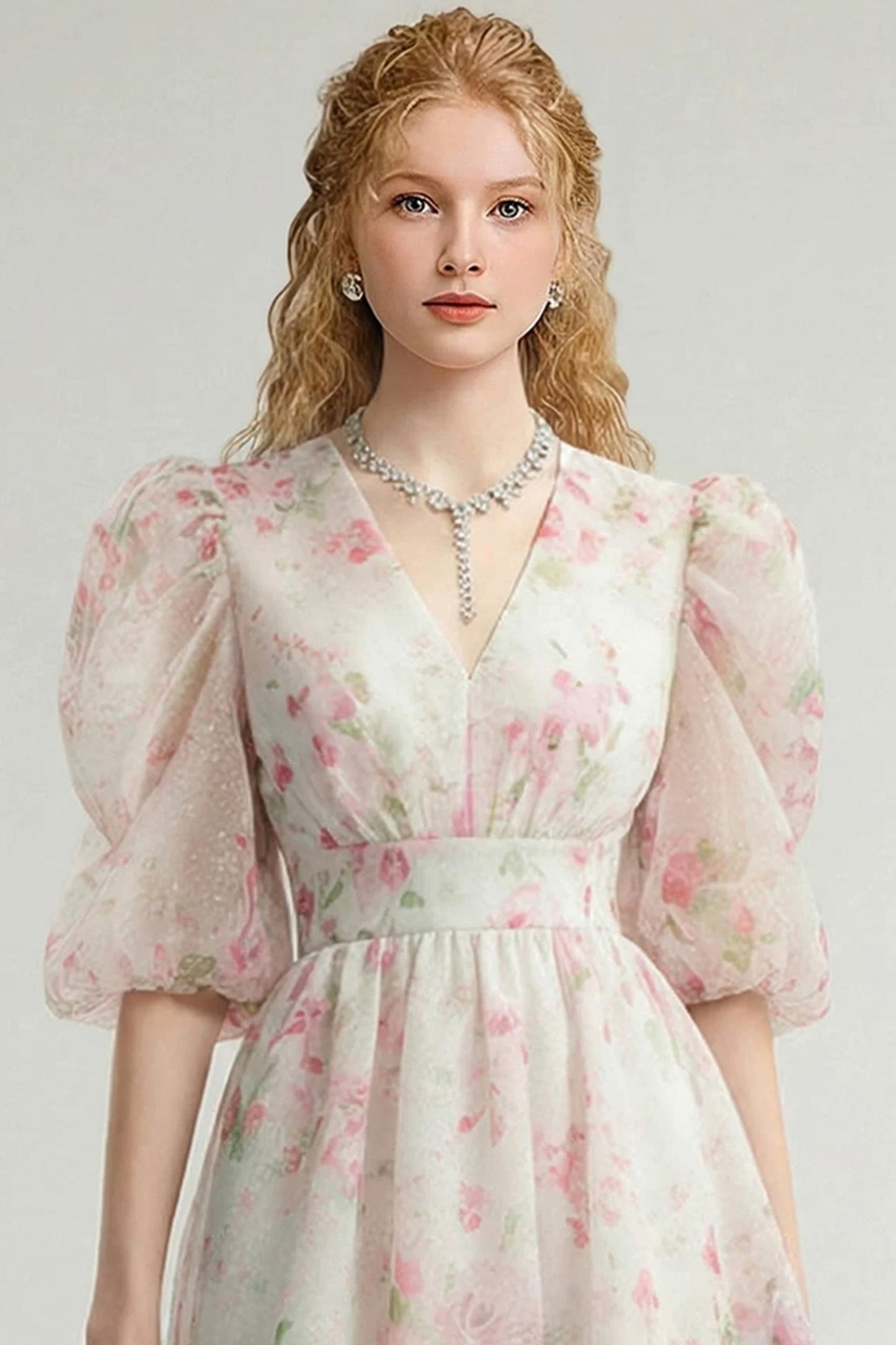 Summer Floral Lantern Dress