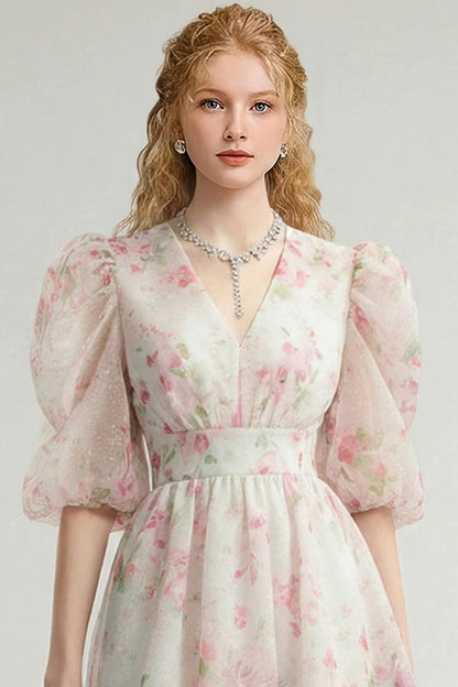 Summer Floral Lantern Dress