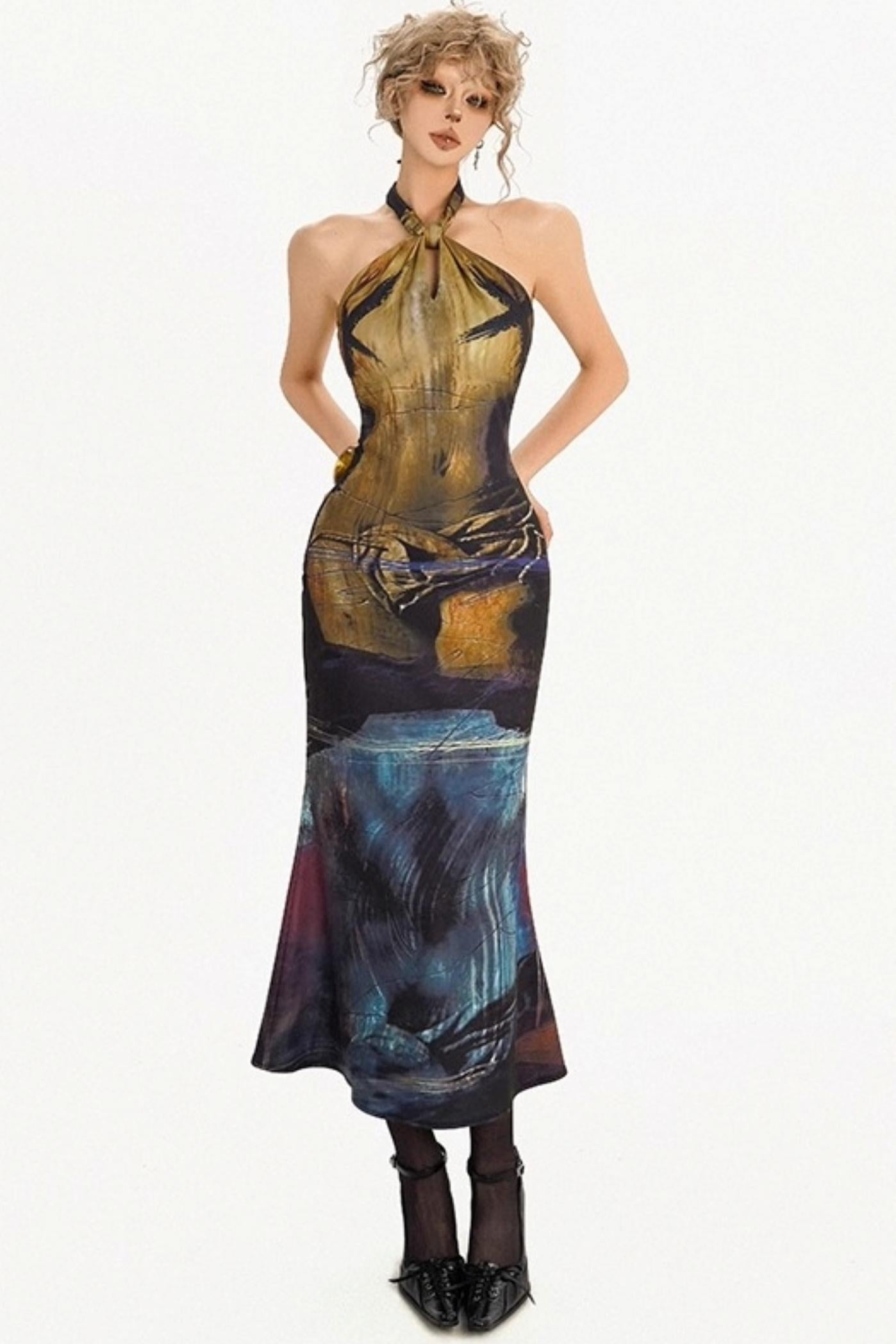 Spice Girl Retro Halterneck Dress