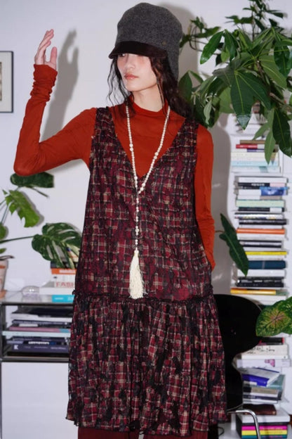 Vintage Suede Sleeveless Dress