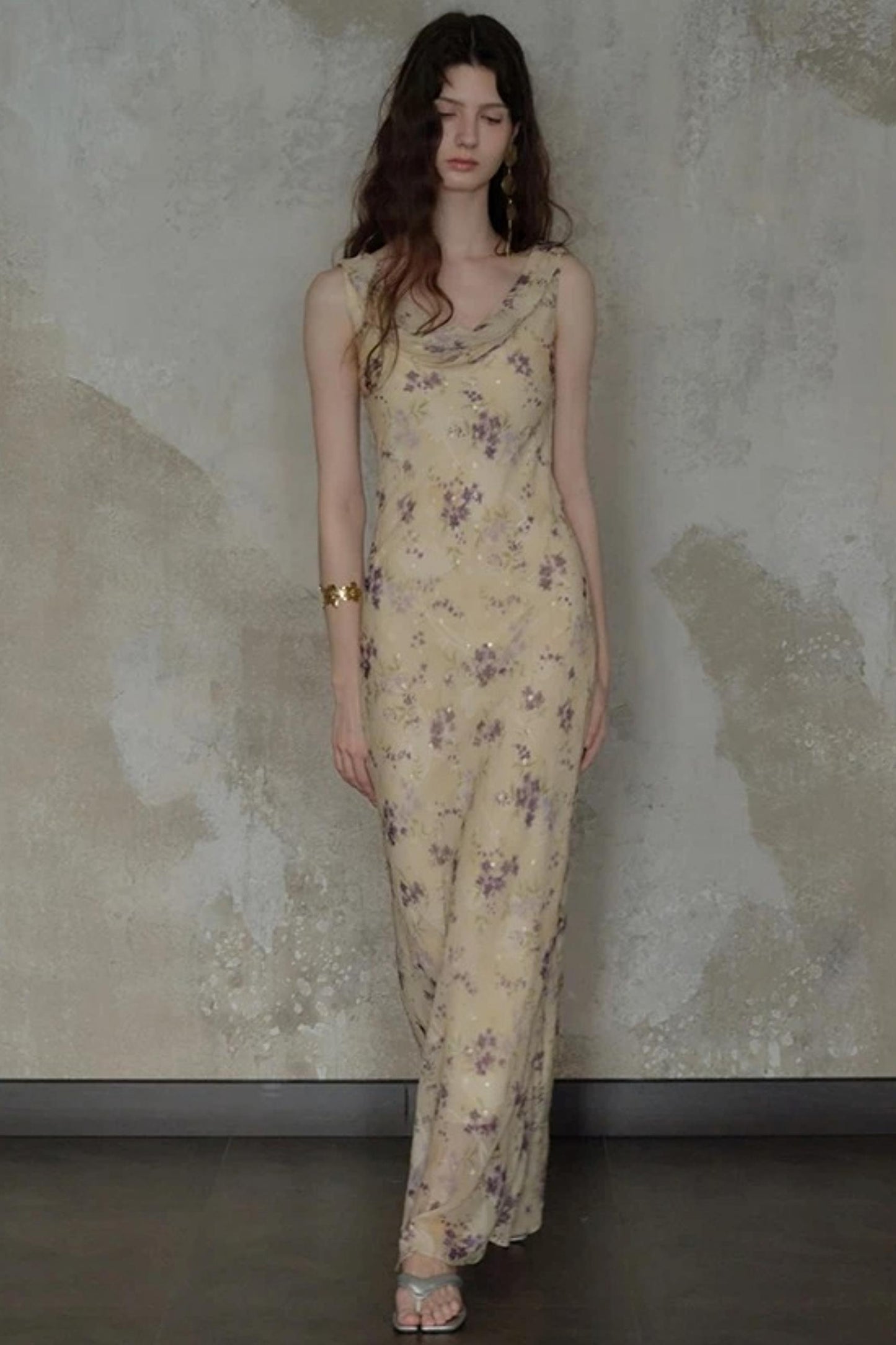 Burnt Floral Jacquard Dress