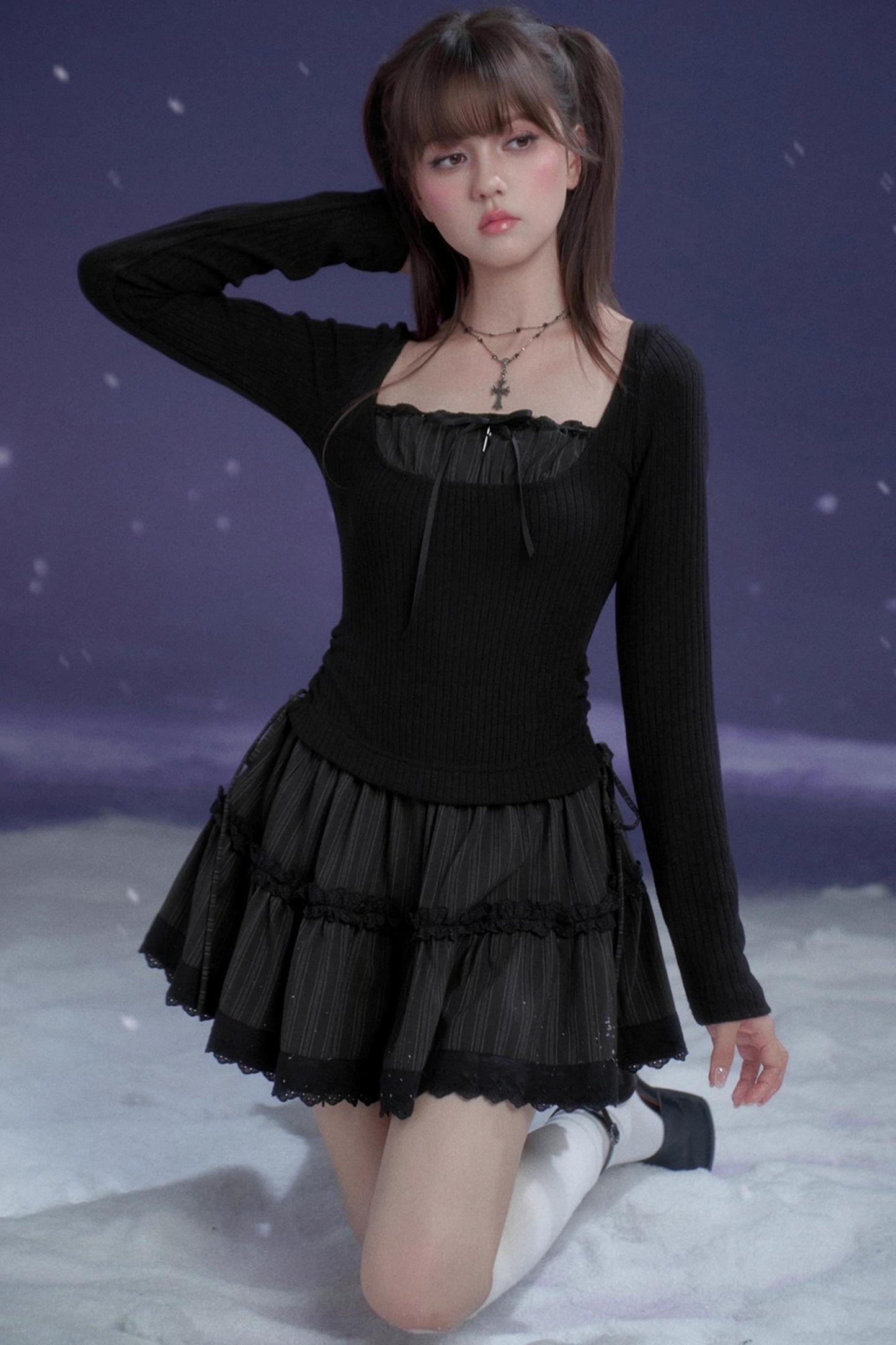 Midnight Waltz Waist-Cinching Dress