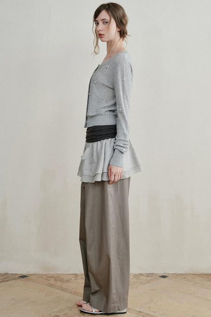 Knitted Elastic Cuffed Pants