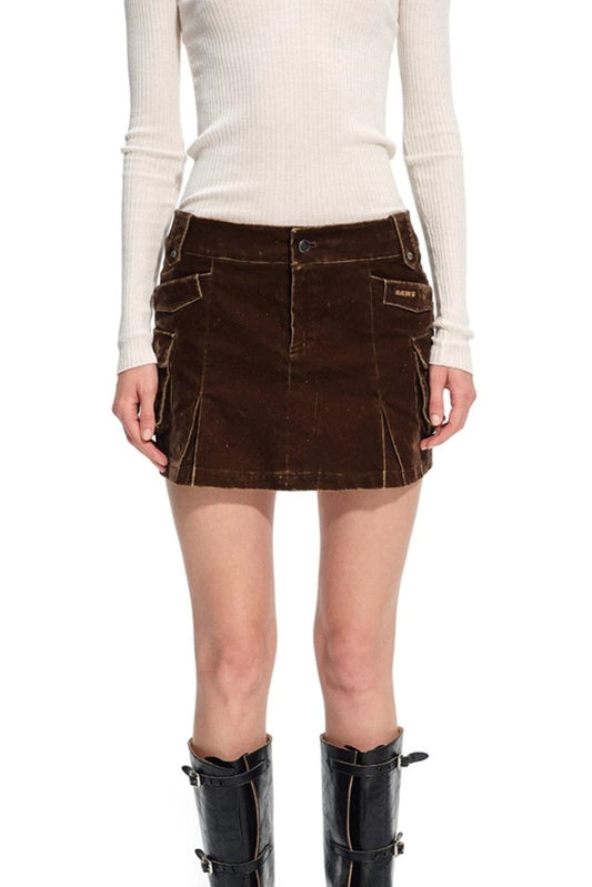 Low-Waisted Hip-Hugging Denim Skirt