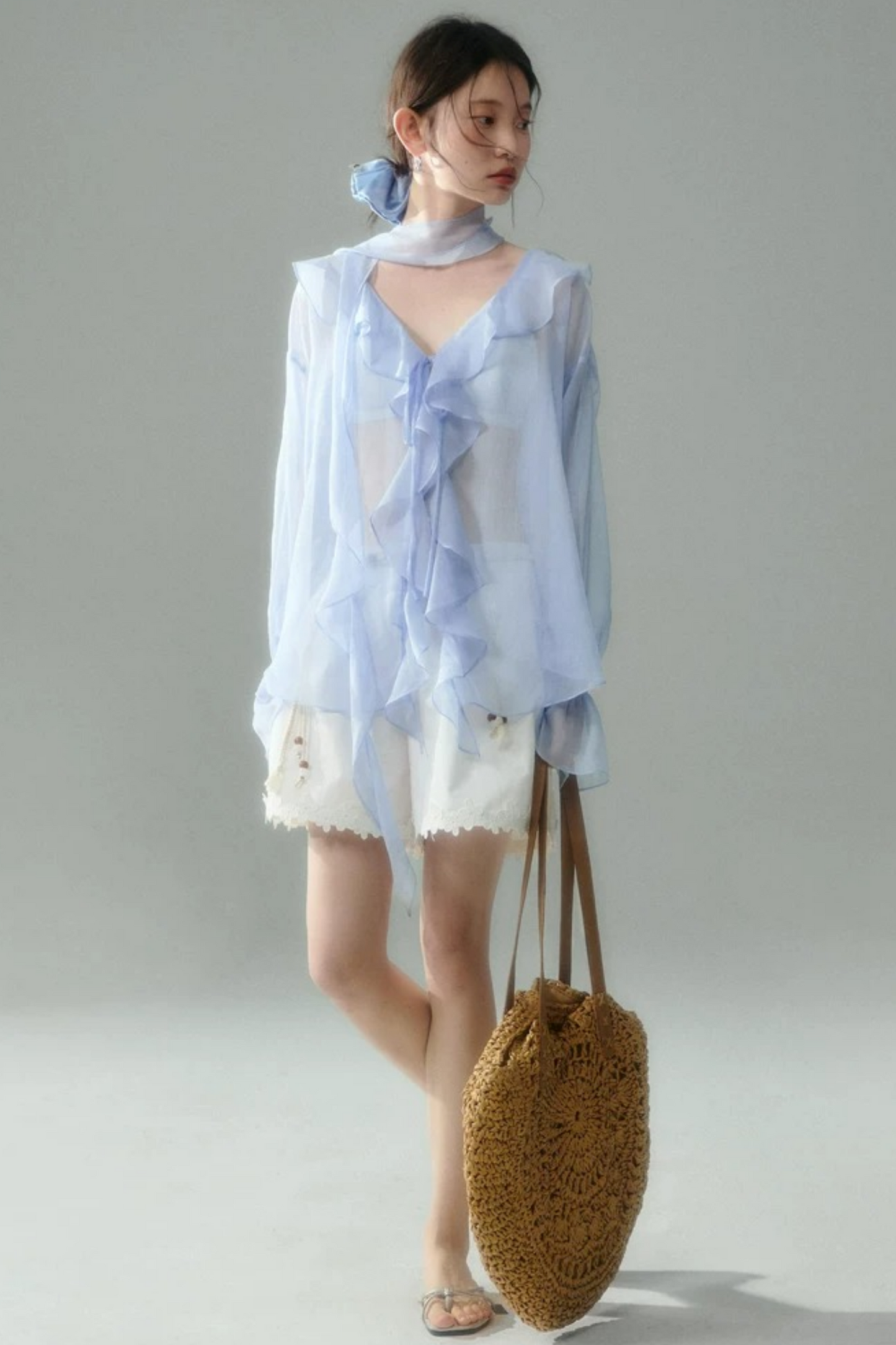 Tencel Lace Patchwork Shorts