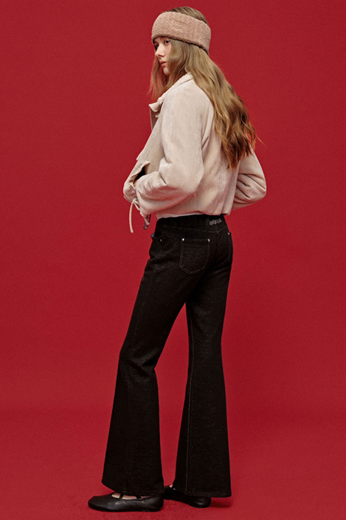 Embroidered Wool Denim Pants