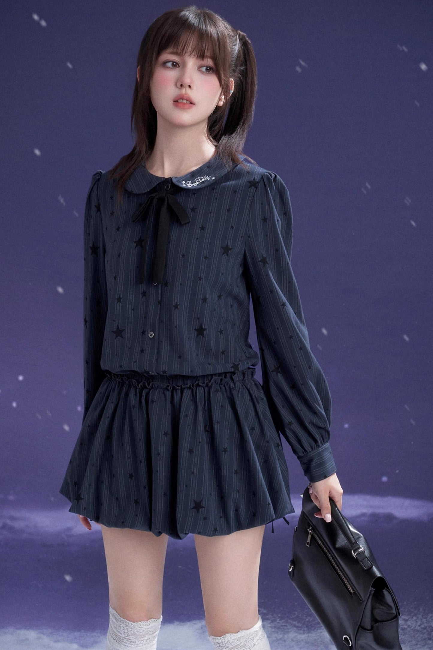 Dark Night Blue Bud Dress Set-Up