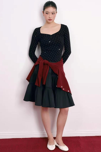 Romantic Pleated Flower Skirt