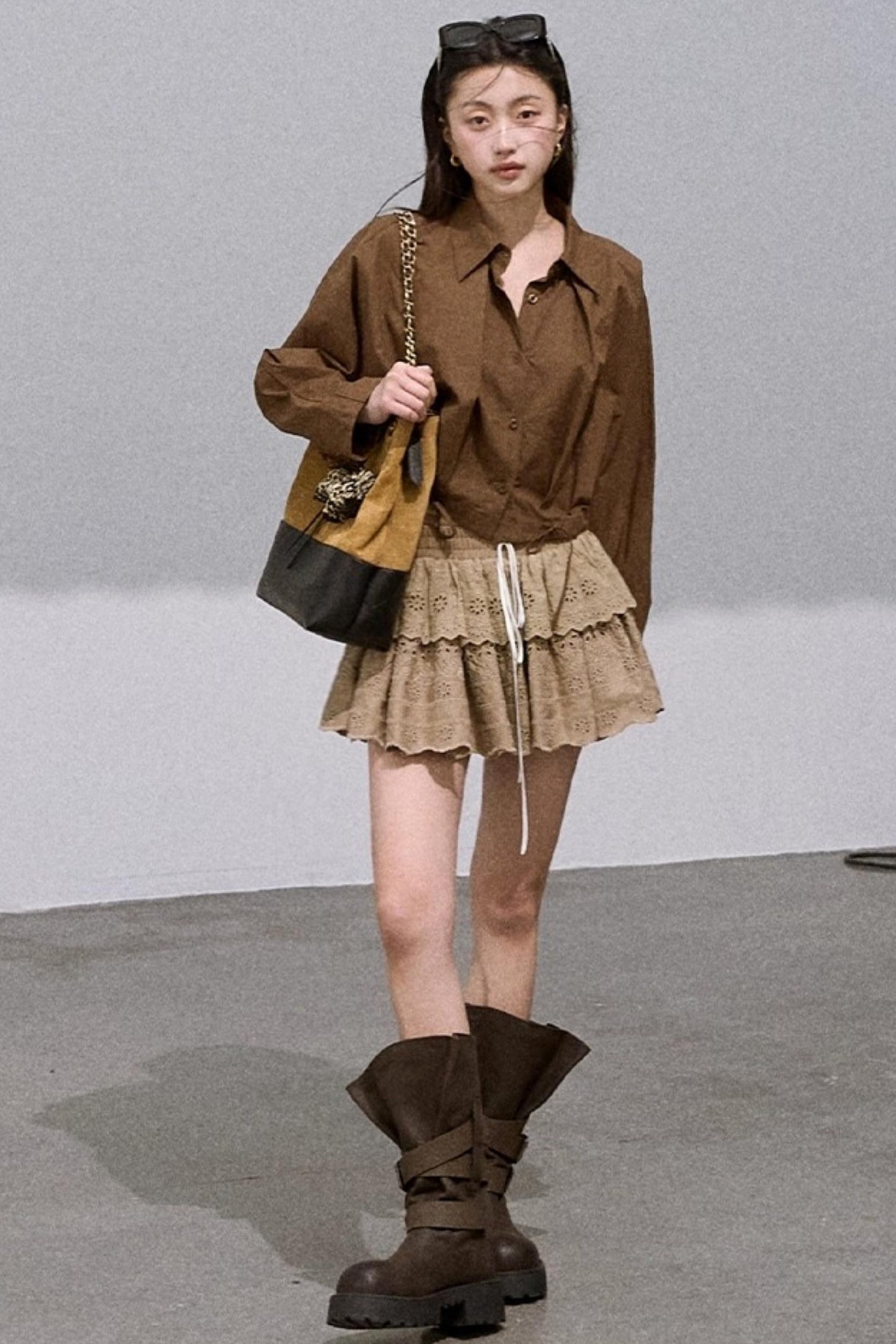 Lyocell Perforated Embroidered Puffy Cake Skirt