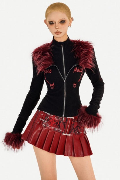 Dark Red Leather Skirt