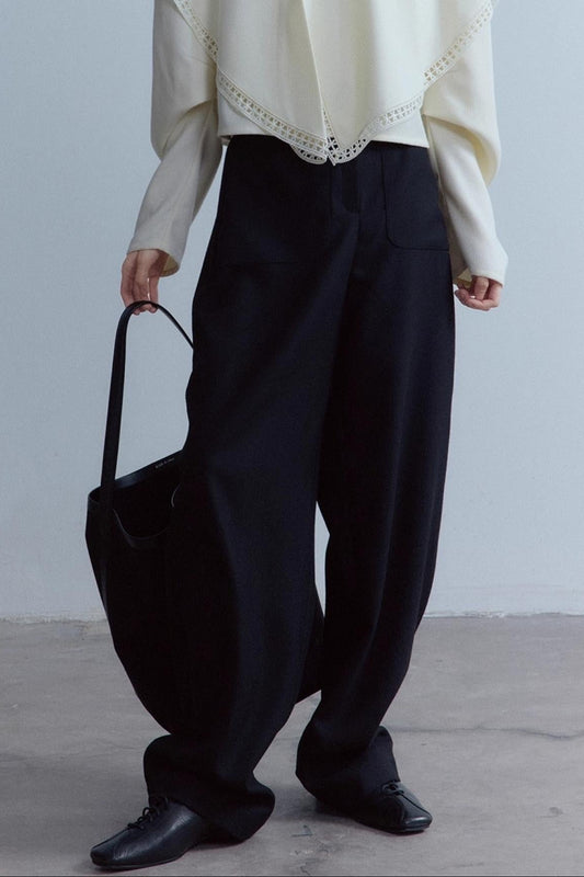 French Wool Fishbone Pants