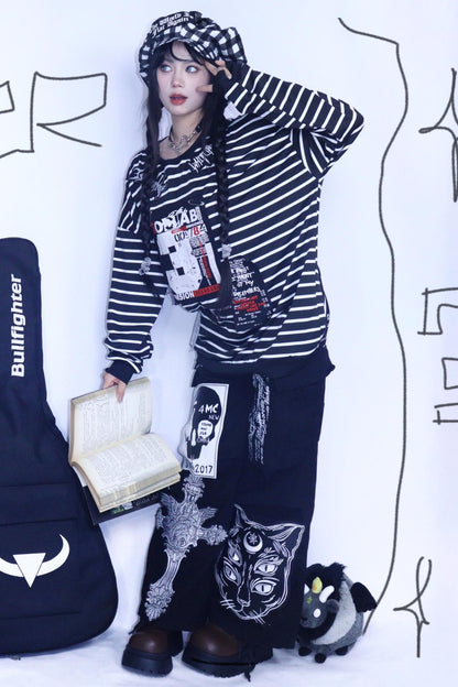 Punk Retro Denim Pants