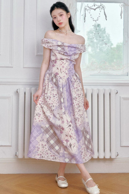 Purple Mist Off-Shoulder Dress