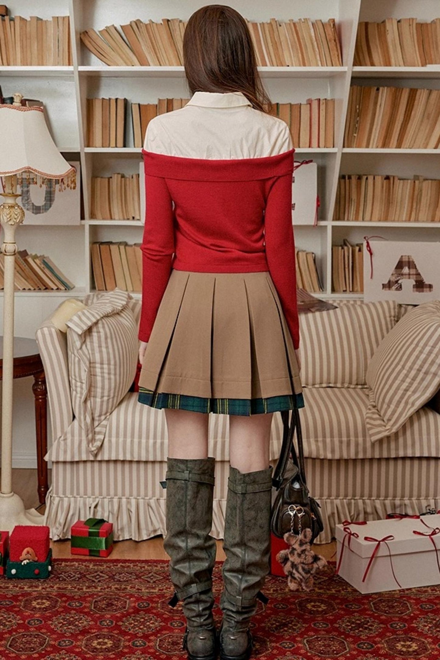 Diamond Pattern Merino Wool Sweater