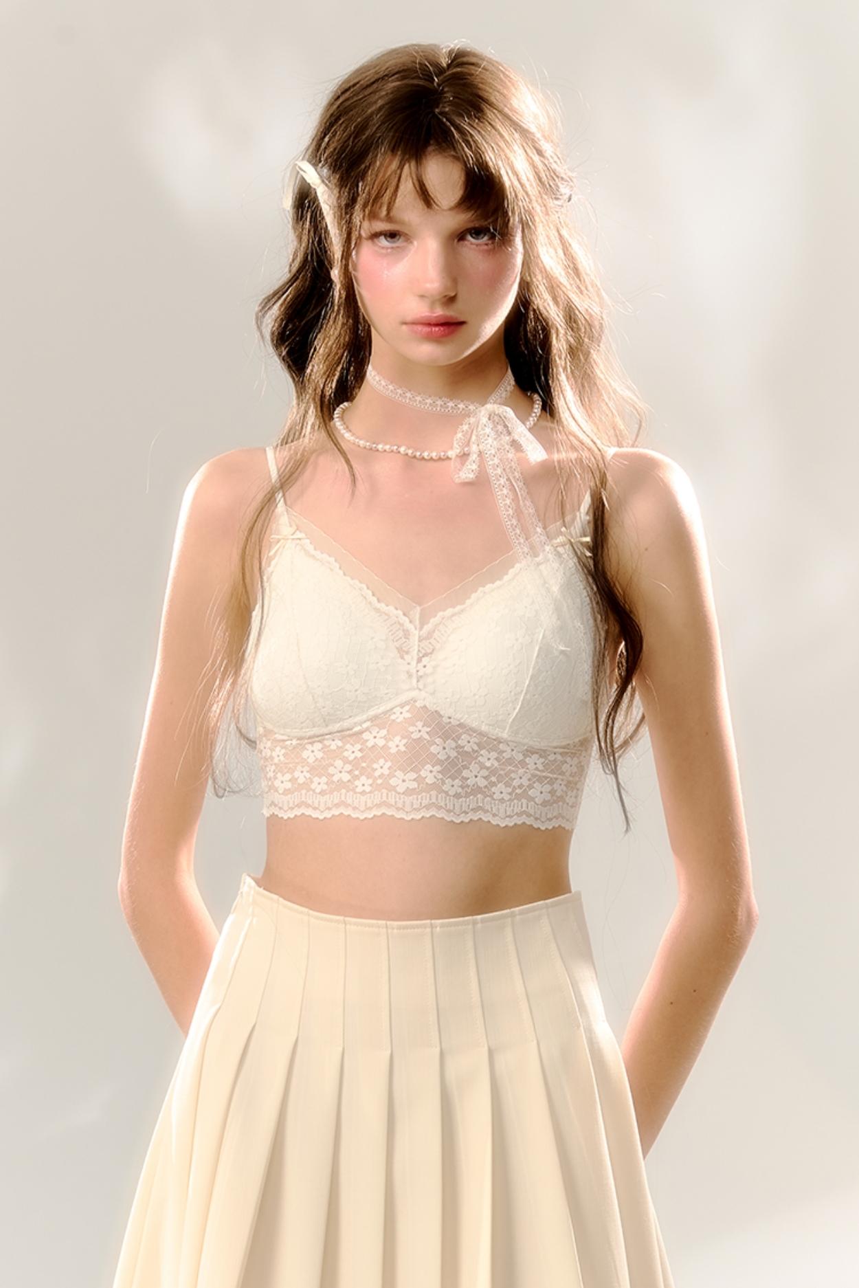 Lace Belt Suspender Bra