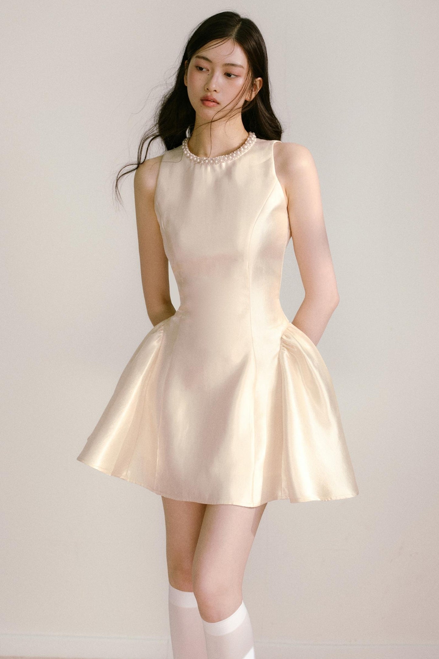 Satin Pearl Princess Dress