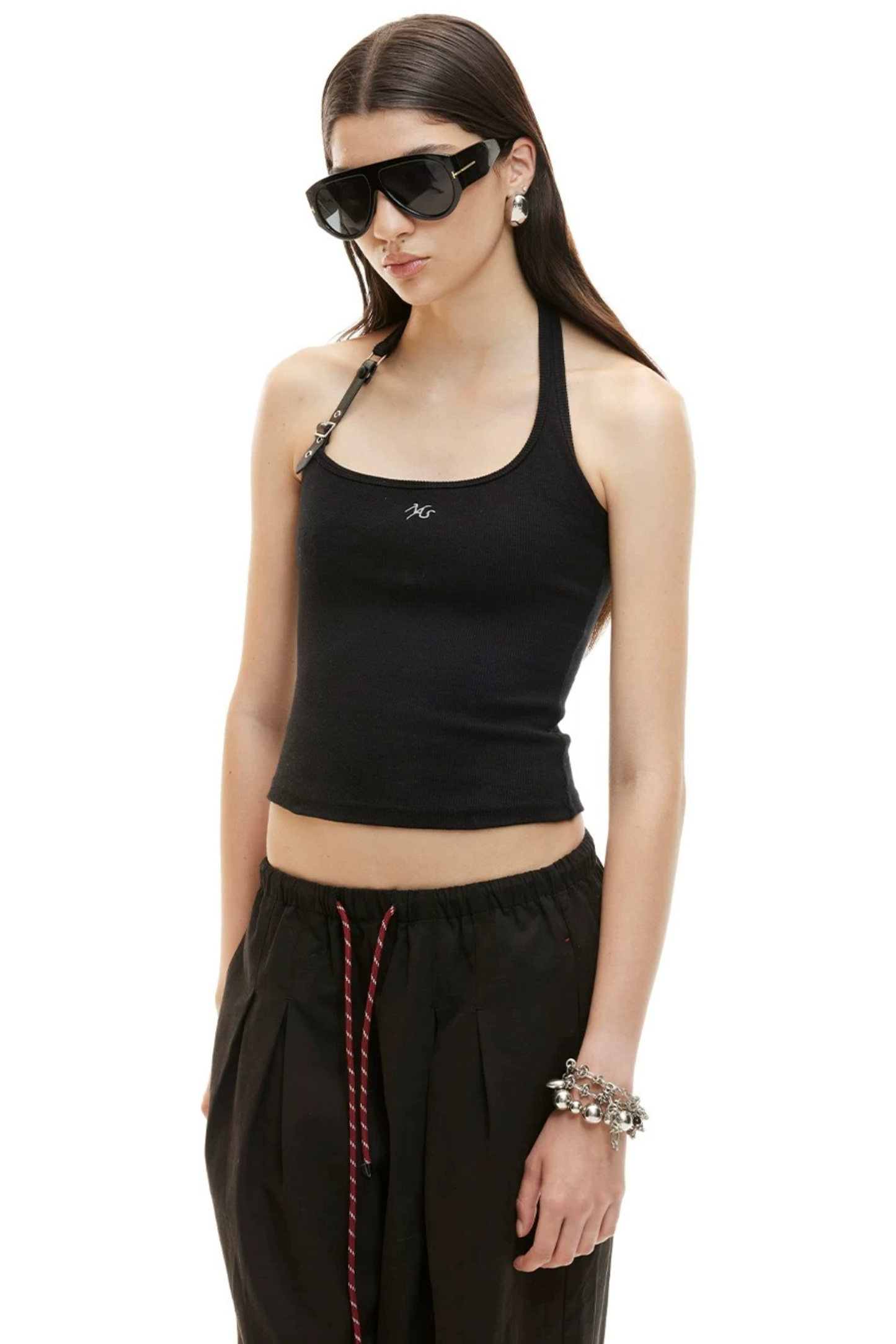 Equestrian Asymmetrical Leather Vest