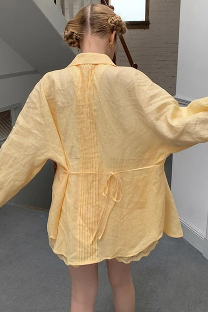 Lace Ensemble Shirt And Shorts Set-Up