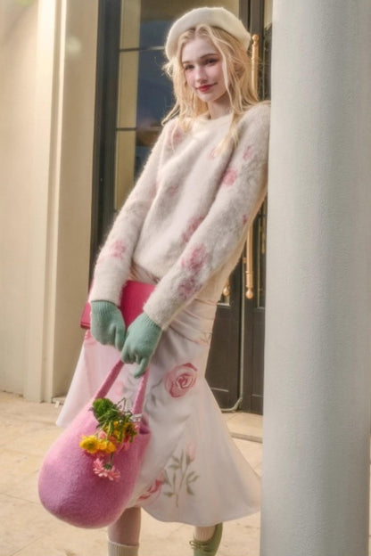 Milky Way Wool Sweater Skirt Set-Up