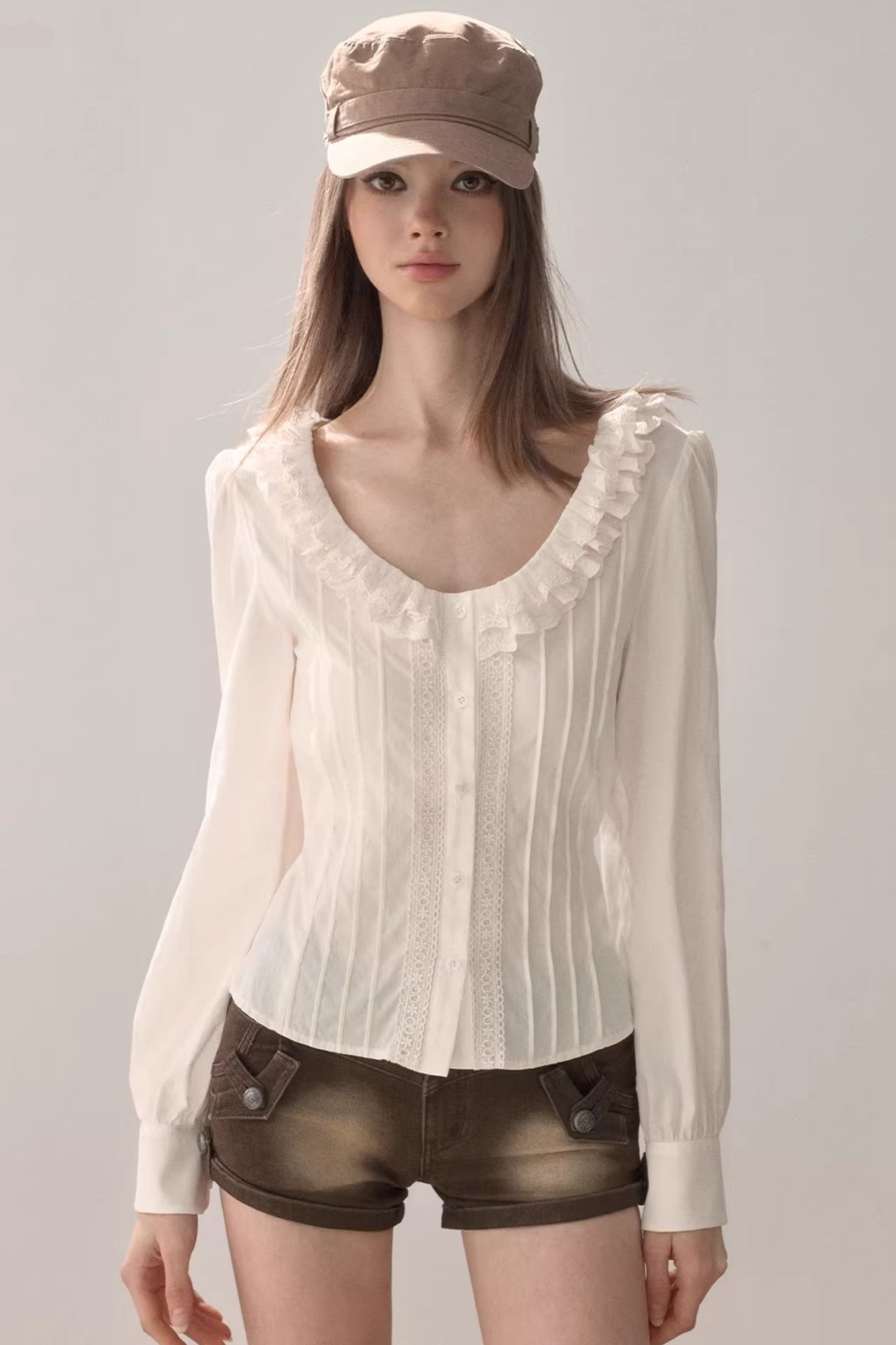 Puff Sleeve V-Neck Blouse