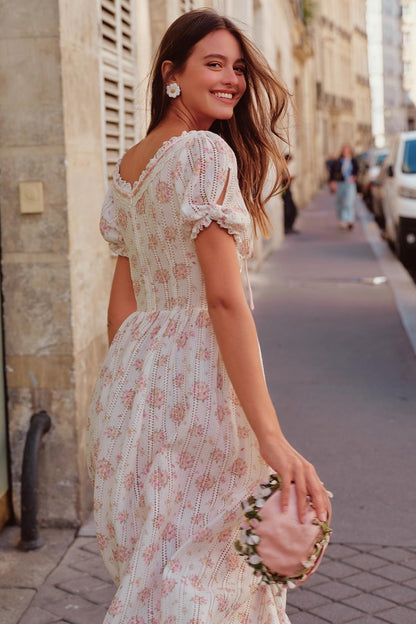 Slimming Rose V-Neck Dress