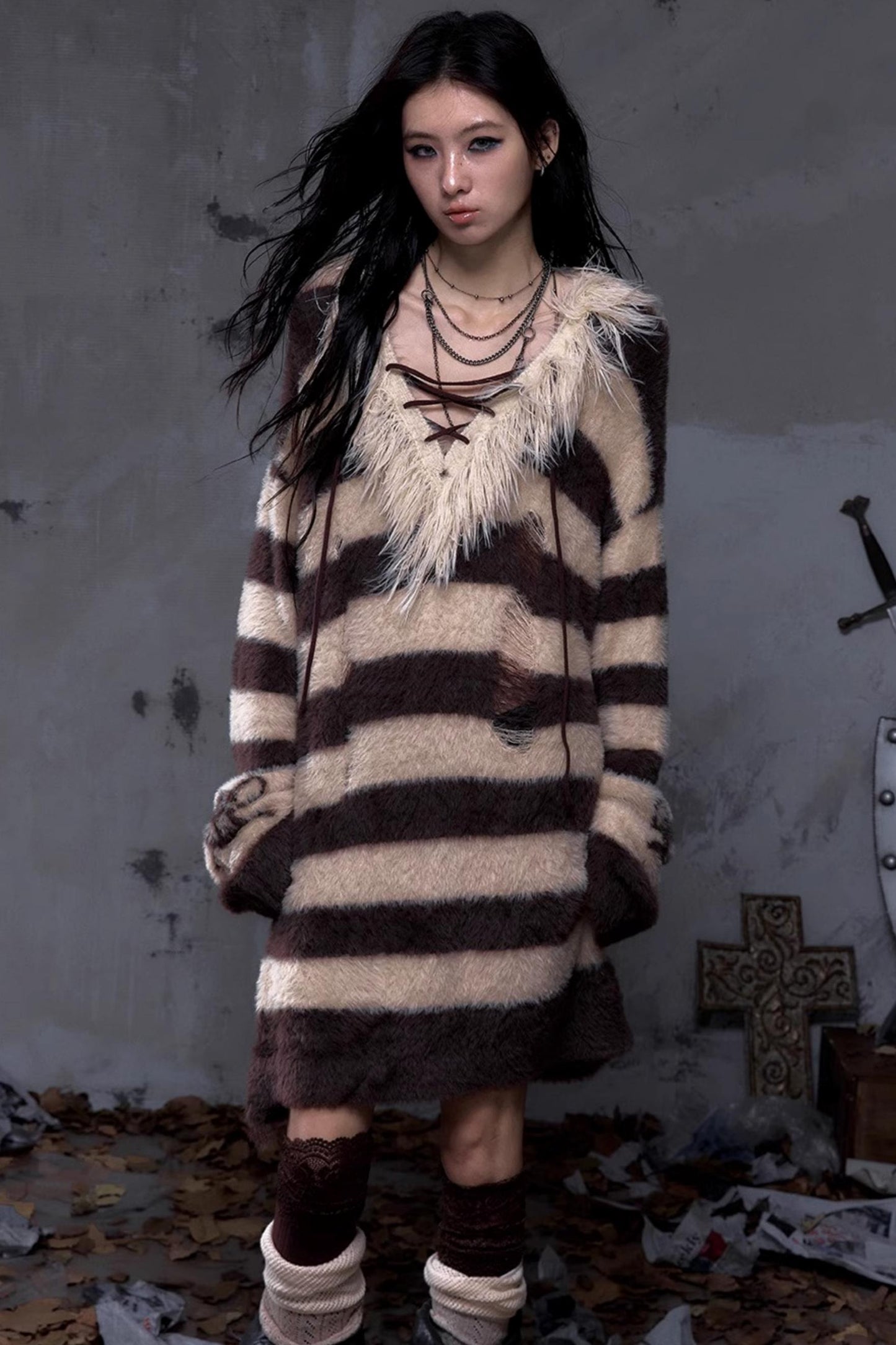 Vintage Street Punk Long Sweater