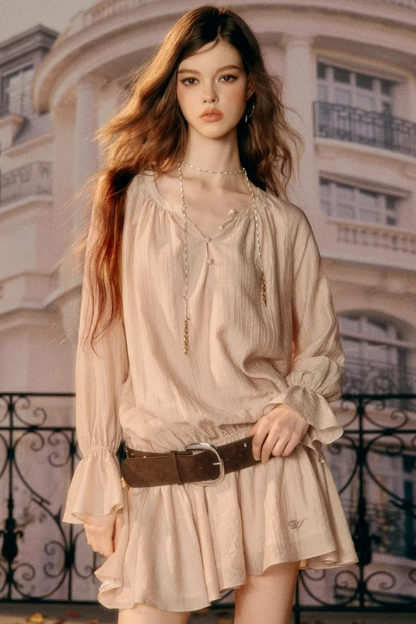 Girlish Ruffled Spring Dress