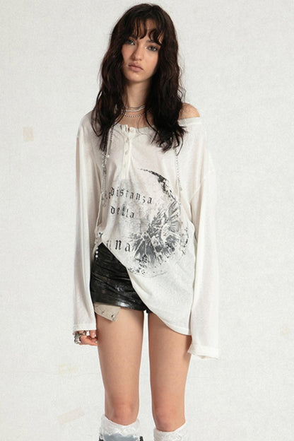 Loose Fit Slouchy Long Sleeve T-Shirt