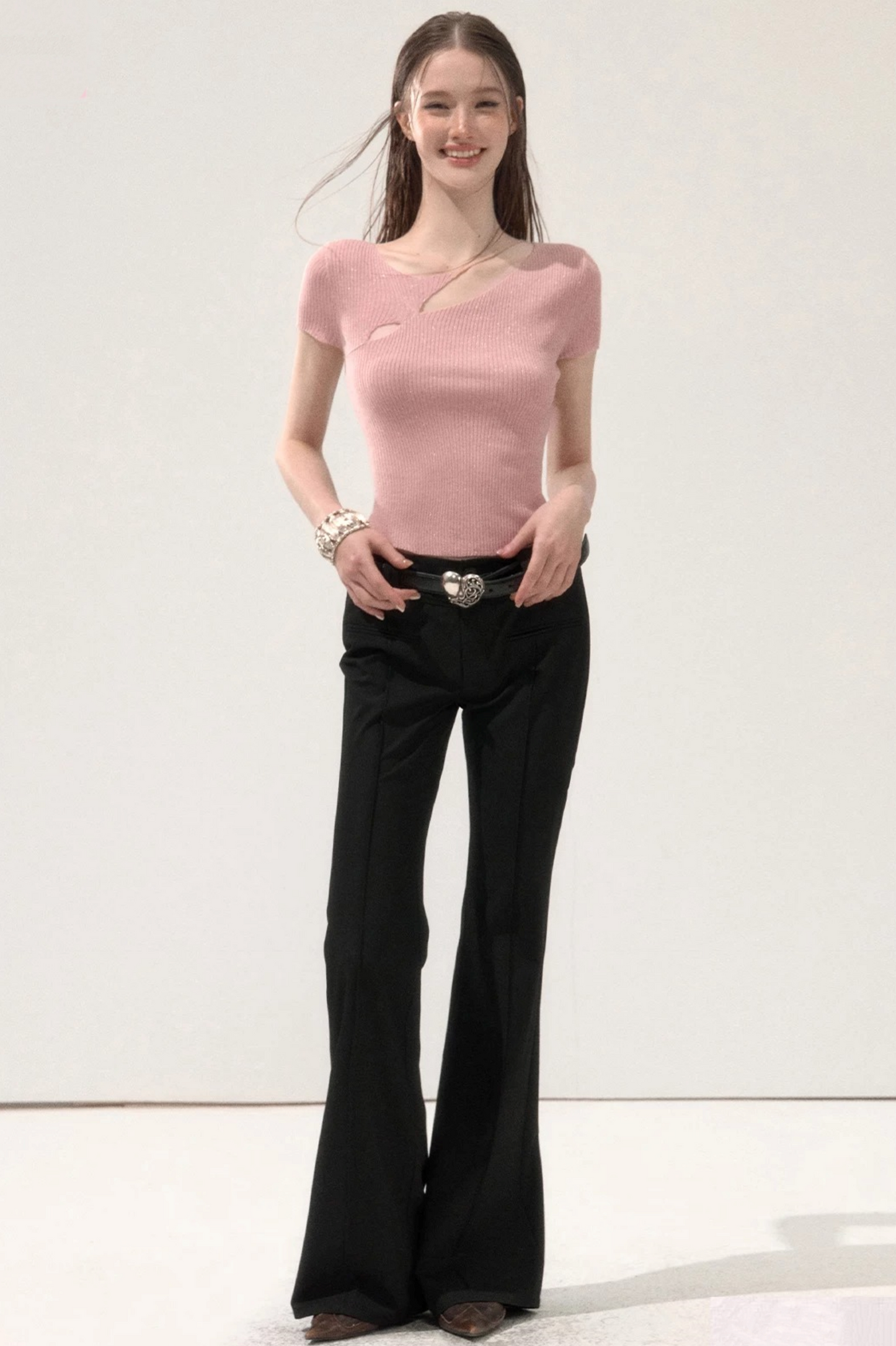 Retro Black Flared Pants