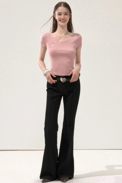 Retro Black Flared Pants