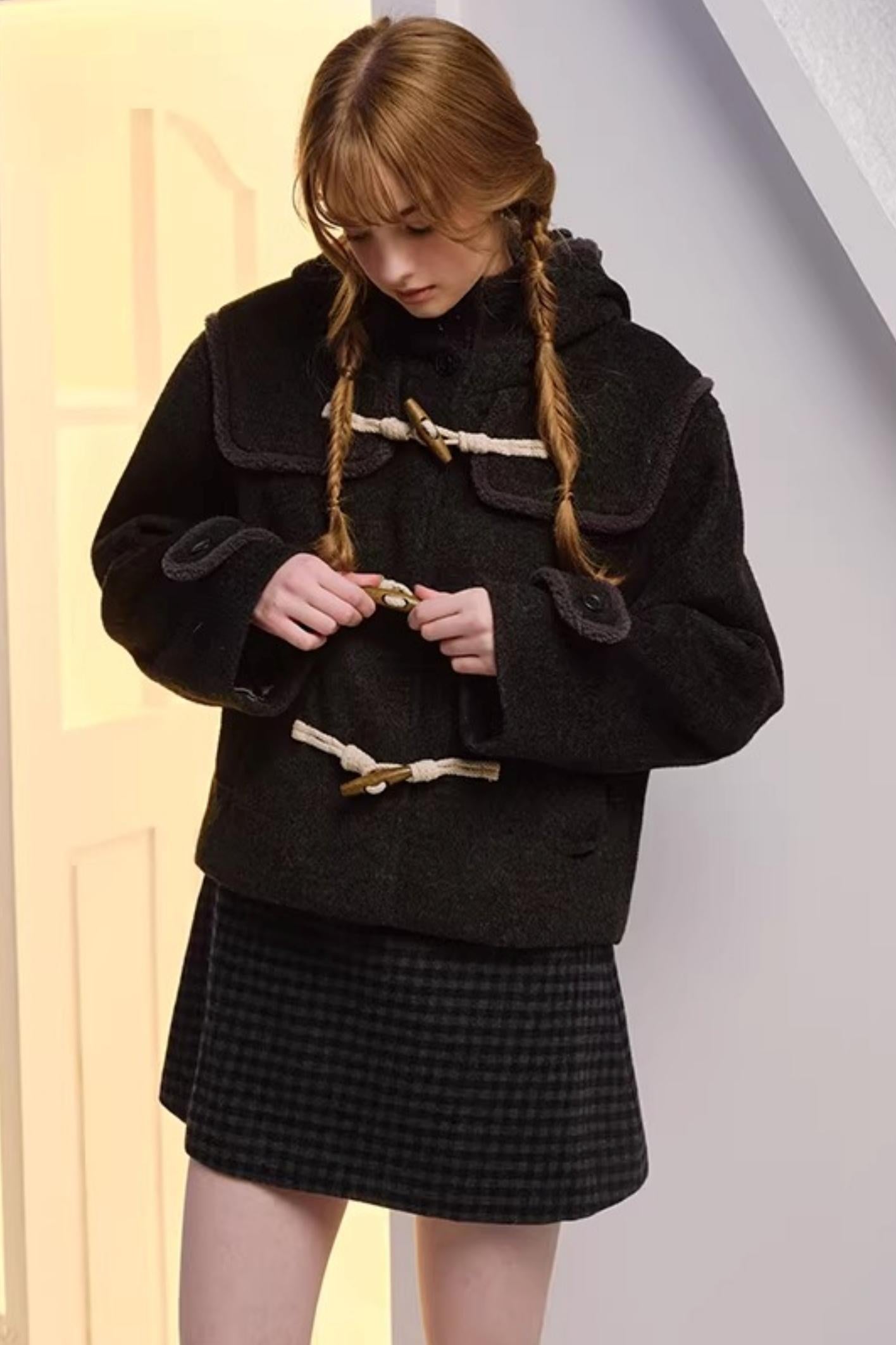 Green Plaid Wool-Blend Dress