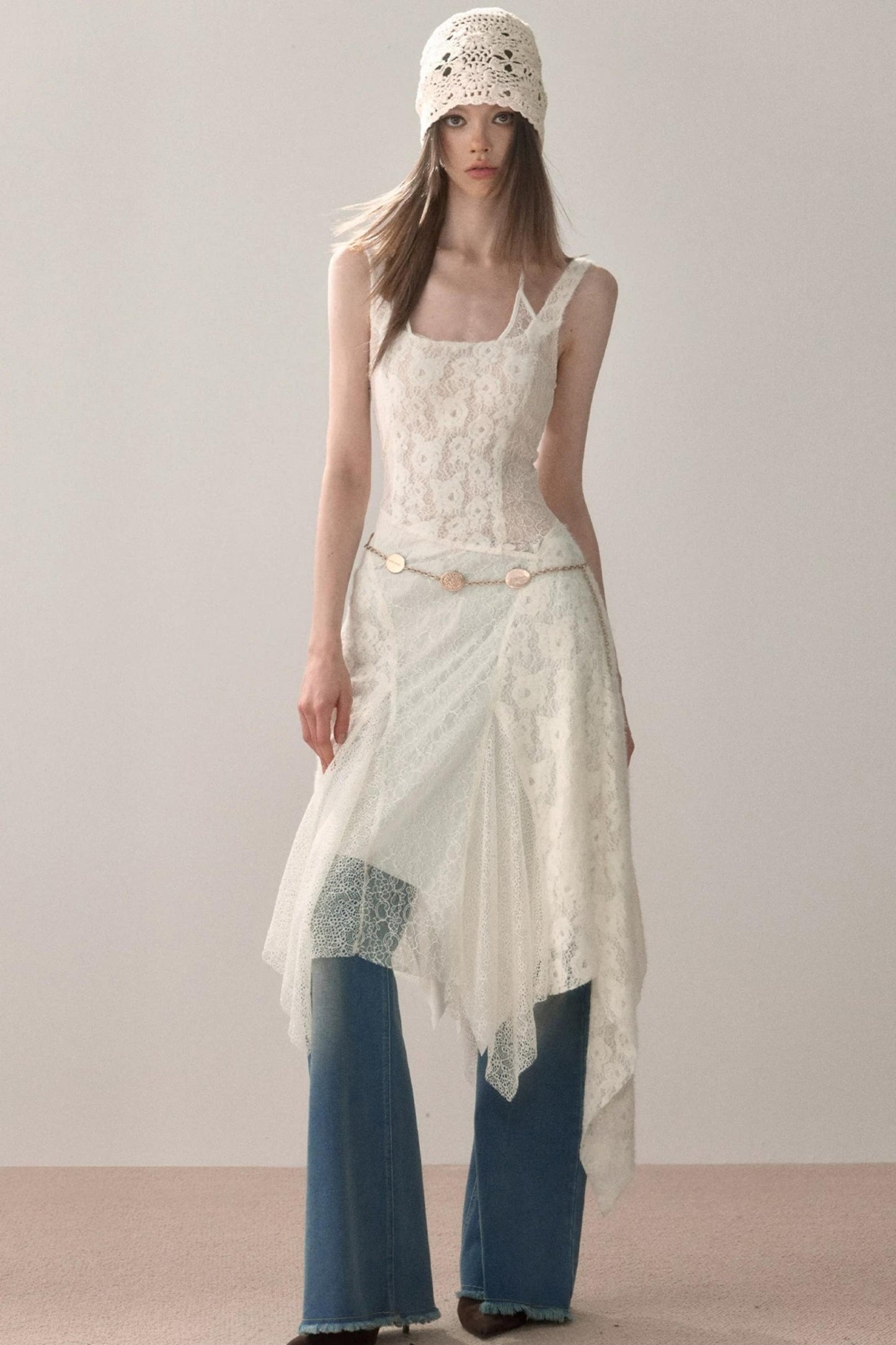 Lace Patchwork Strap Dress