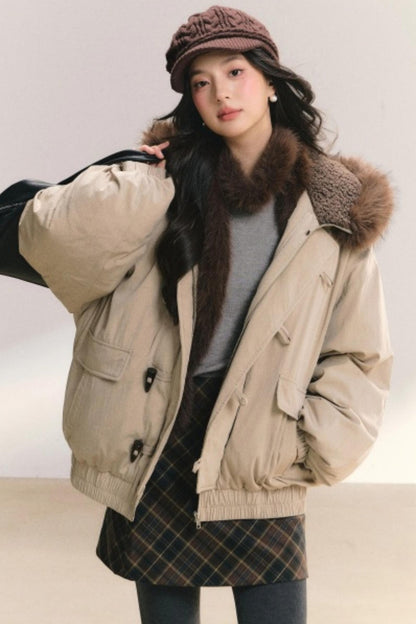 Amber Glaze Hooded Parka Coat