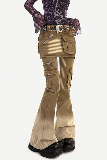 Retro Washed Flared Pants