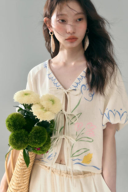 Morning Dew Tulip Tencel Linen Strappy Set-Up