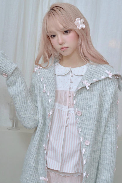 Light Gray Knit Cardigan