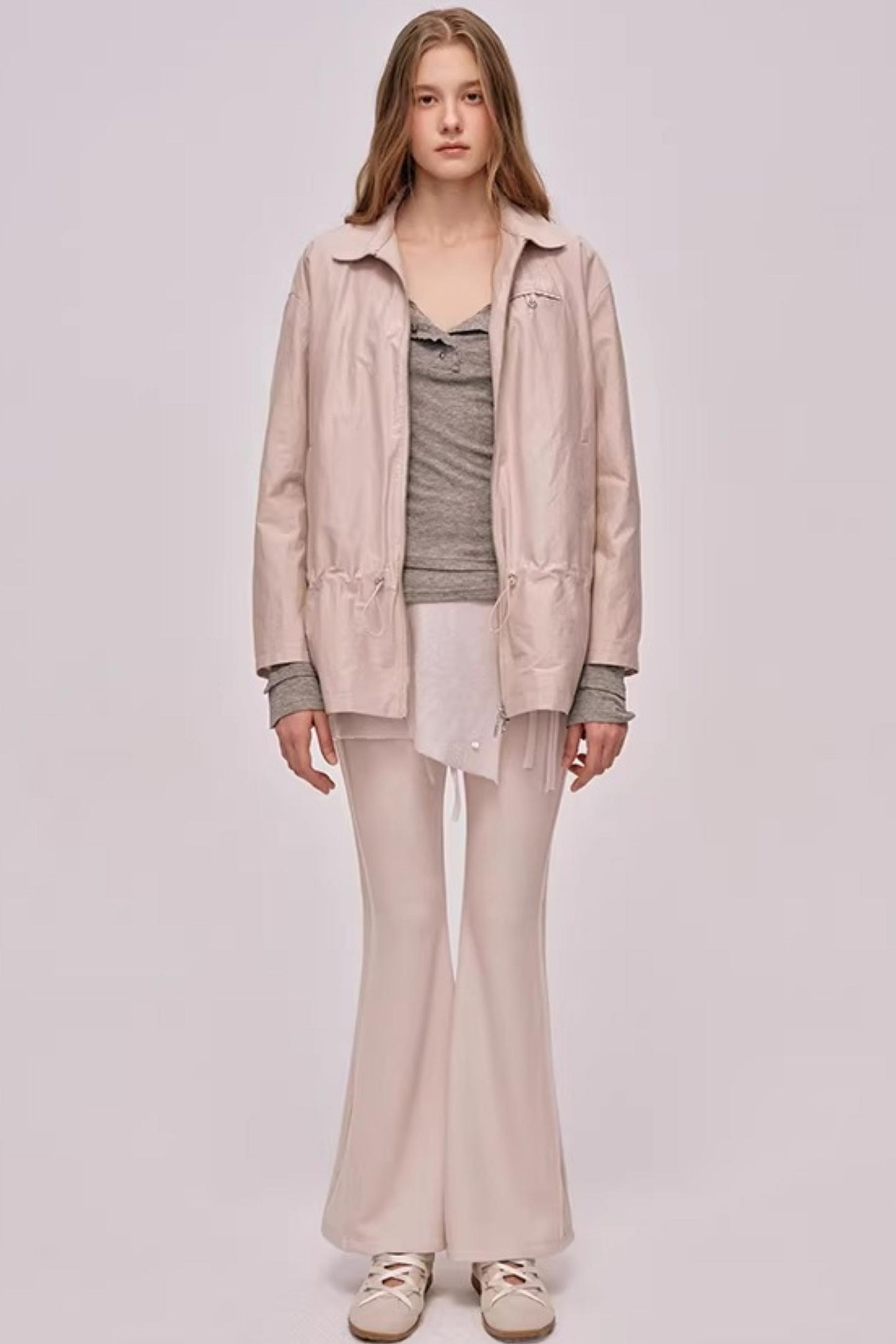 High-Waisted Drawstring Flared Pants