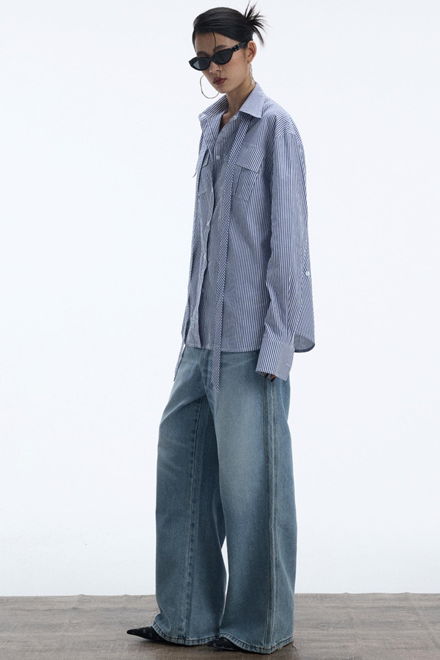 Blue And White Stripe Shirt