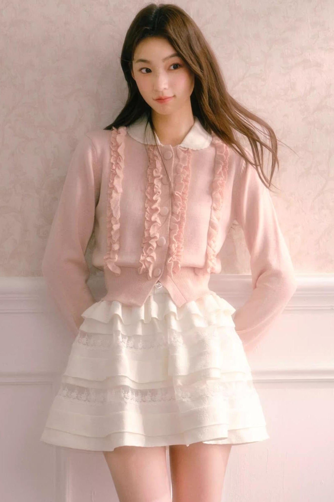 Pink Knitted Cardigan