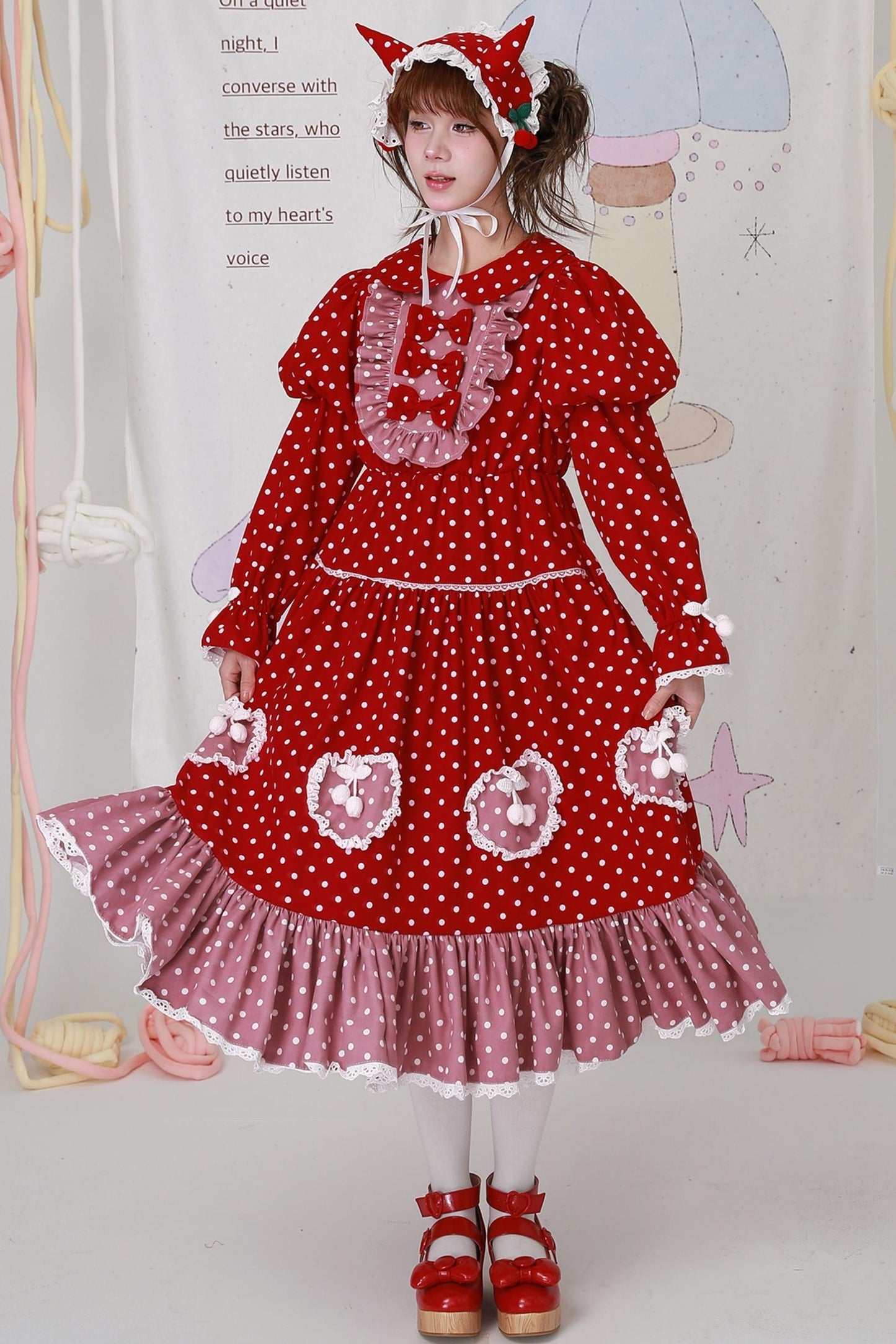 Vintage Christmas Polka Dot Lolita Dress