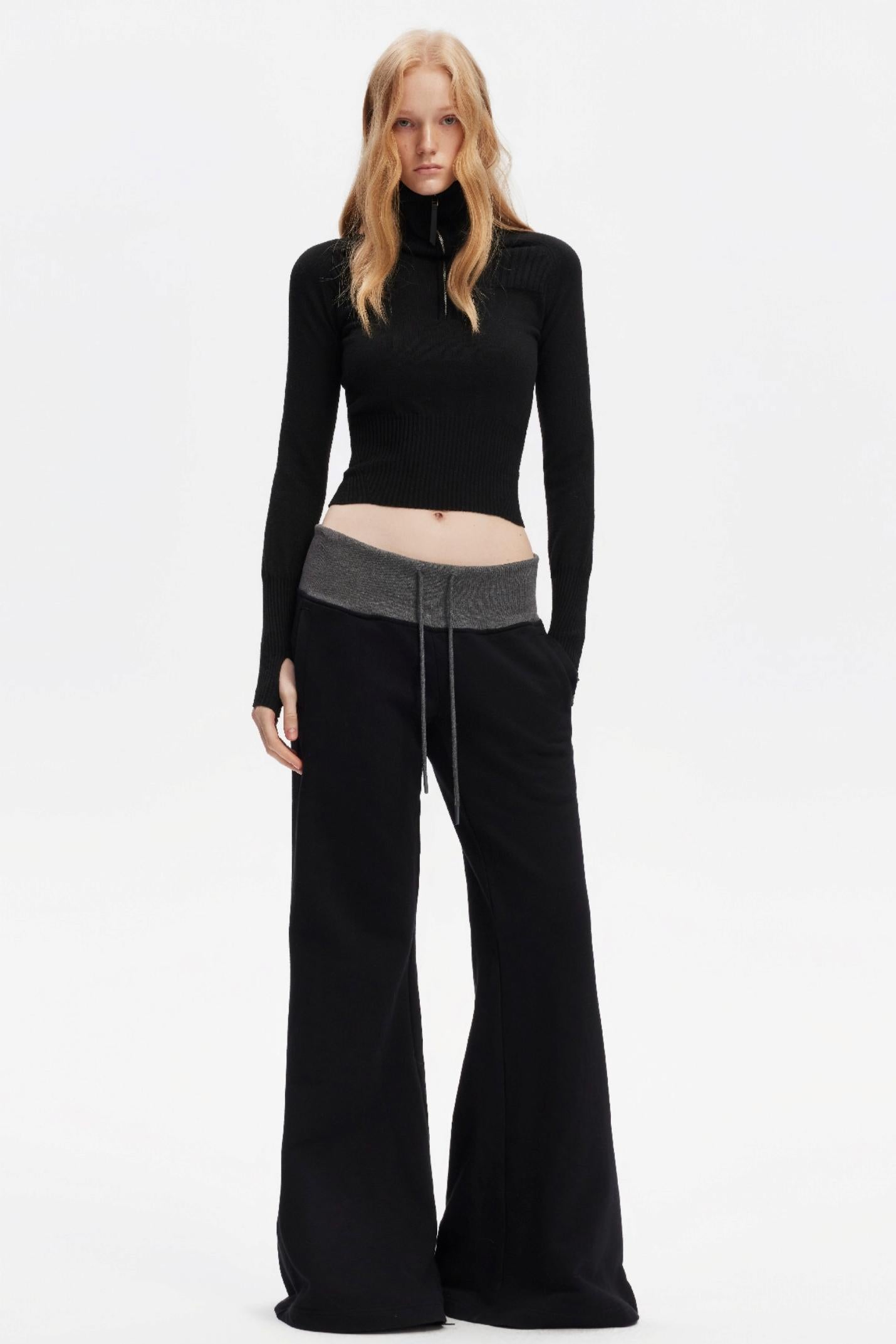 Half-High Collar Knit Top