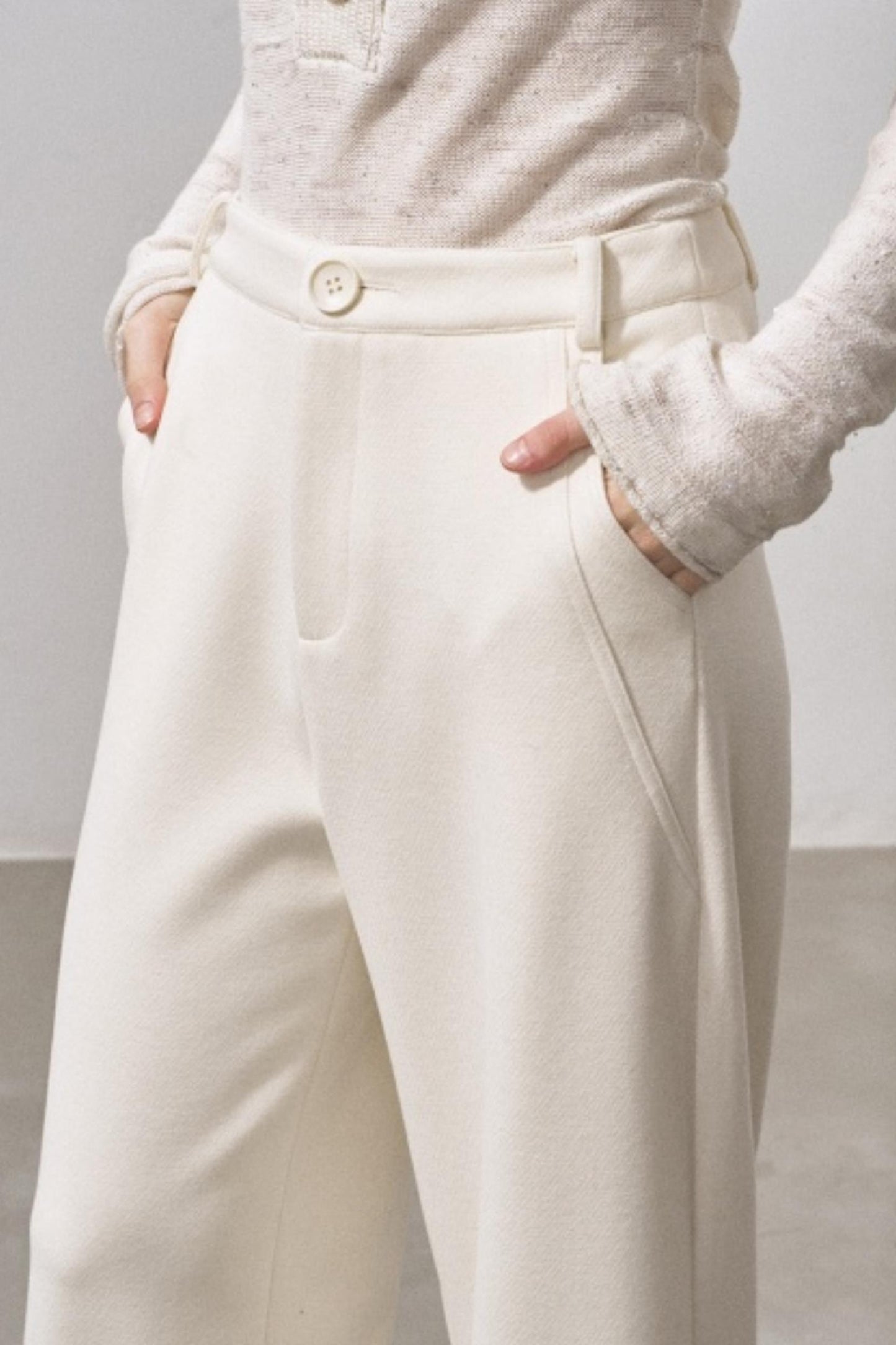 Wool Blend Scimitar Pants